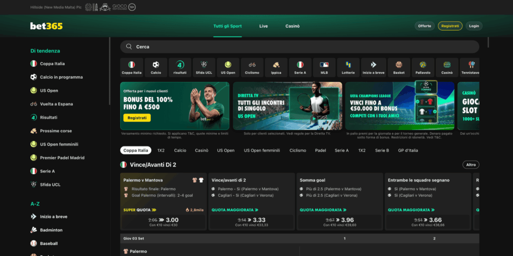 Bet365 scommesse