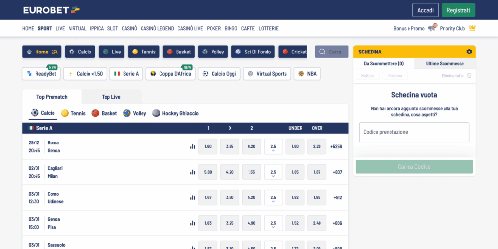 Eurobet scommesse